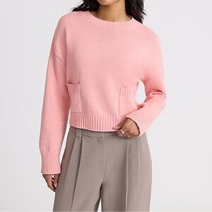 Express Relaxed Crew Neck Pocket Sweater Chunky Knit Oversived